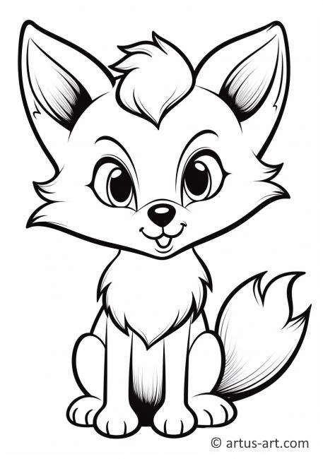 Cute Red Fox Coloring Page